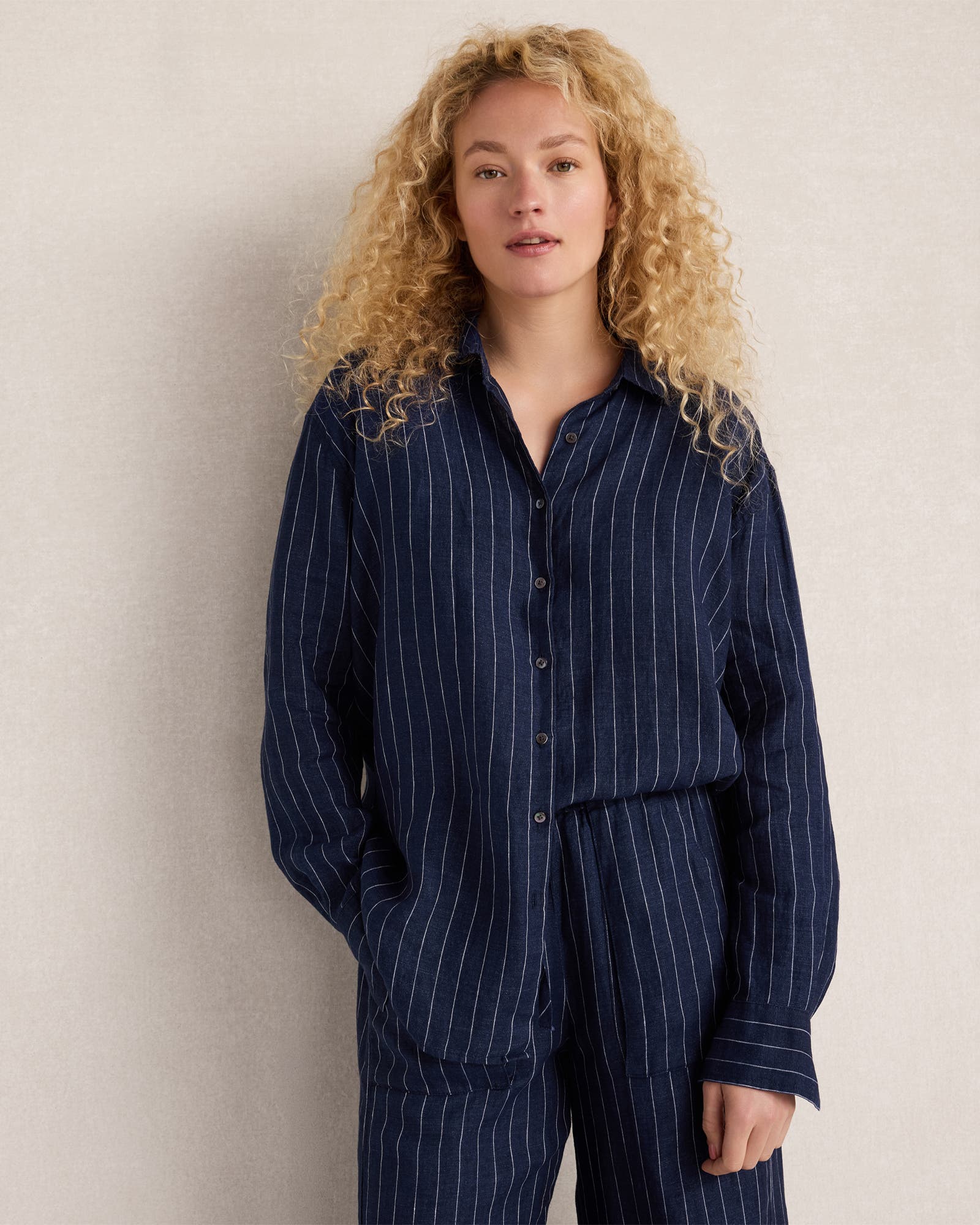 selected Pinstripe Delave Navy