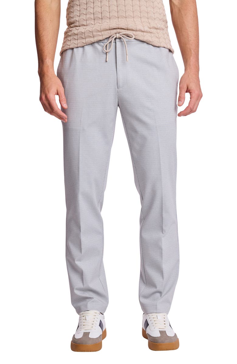 PAISLEY & GRAY Chester Slim Fit Drawstring Pants, Main, color, Steel Puddle Knit Houndstooth