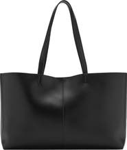 MANGO Faux Leather Shopper Tote