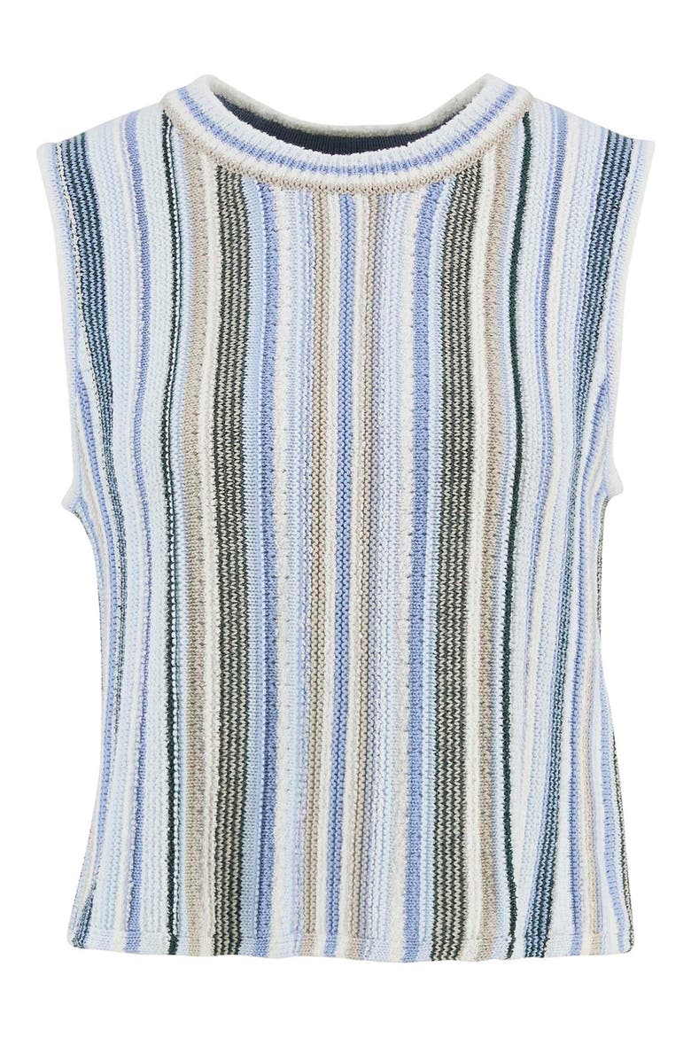 Josie Stripe Knit Cotton Blend Tank, Alternate, color, WHITE/ BLUE MULTI