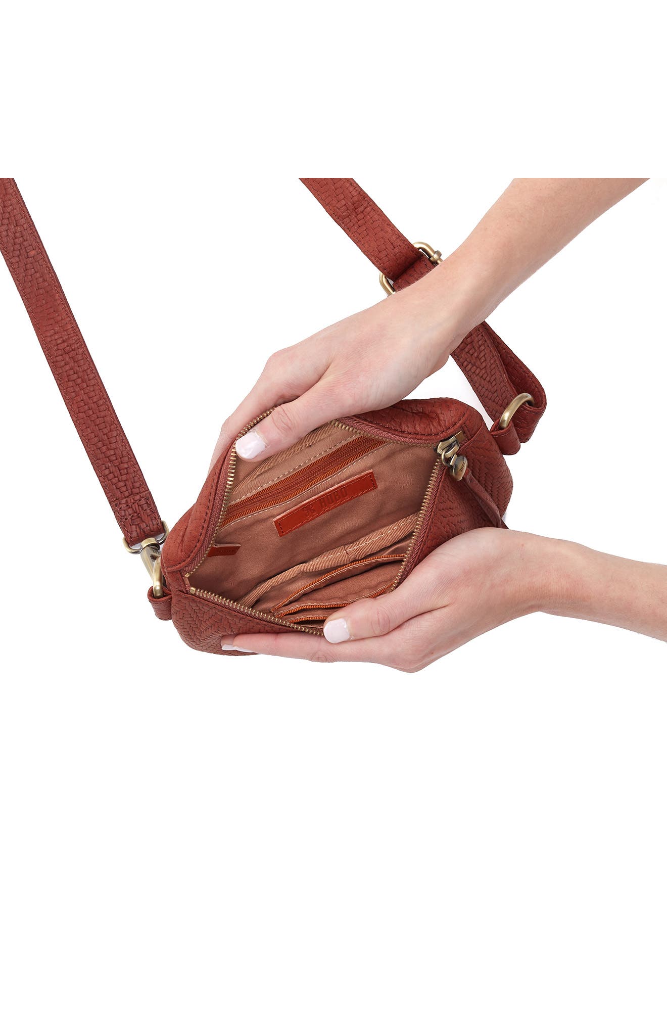 HOBO Fern Woven Leather Belt Bag, Alternate, color, Tuscan Brown