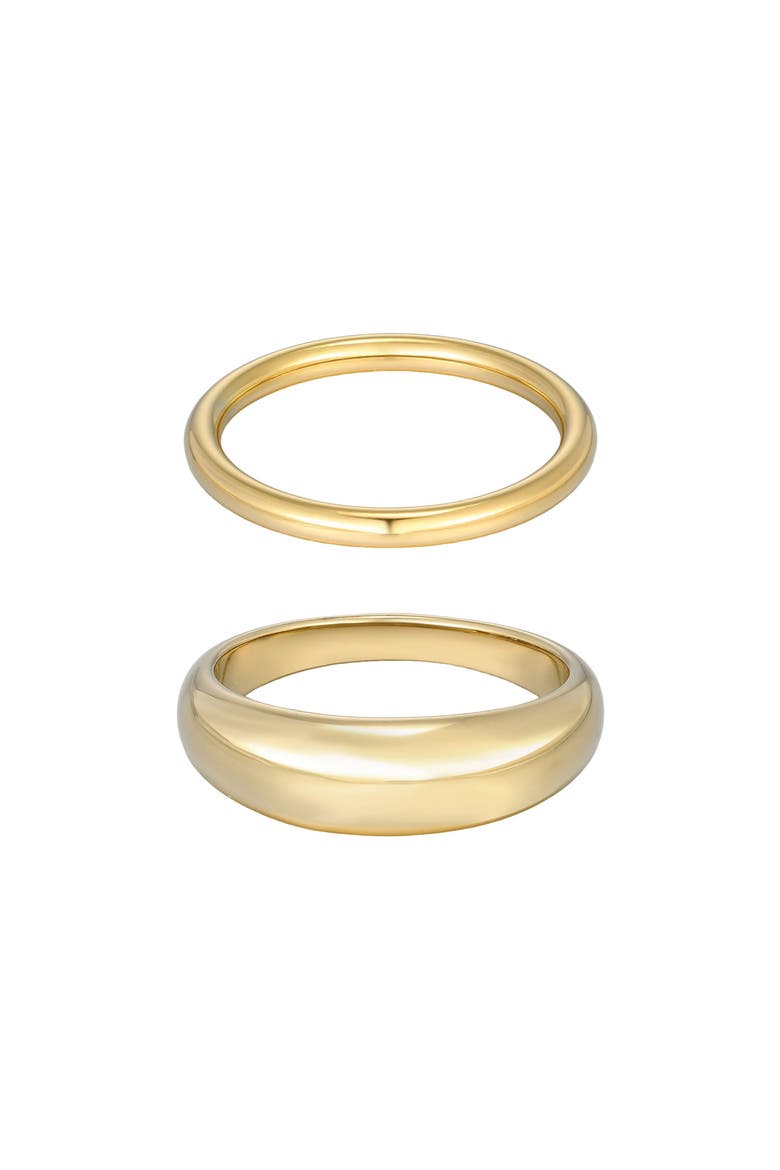 Set of 3 Stackable Band Rings, Main, color, GOLD