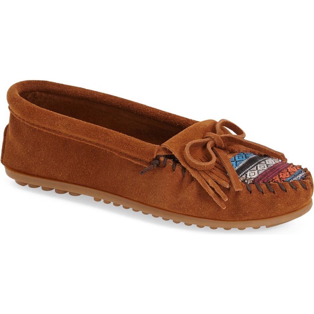 Minnetonka Kiltie Driving Shoe in Brown Arizona Print at Nordstrom, Size 7.5