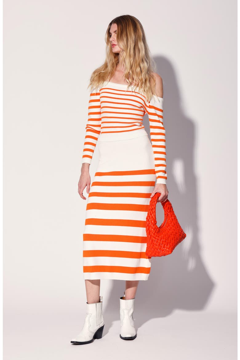 Lidia Stripe Skirt, Alternate, color, ORANGE CRUISE STRIPE