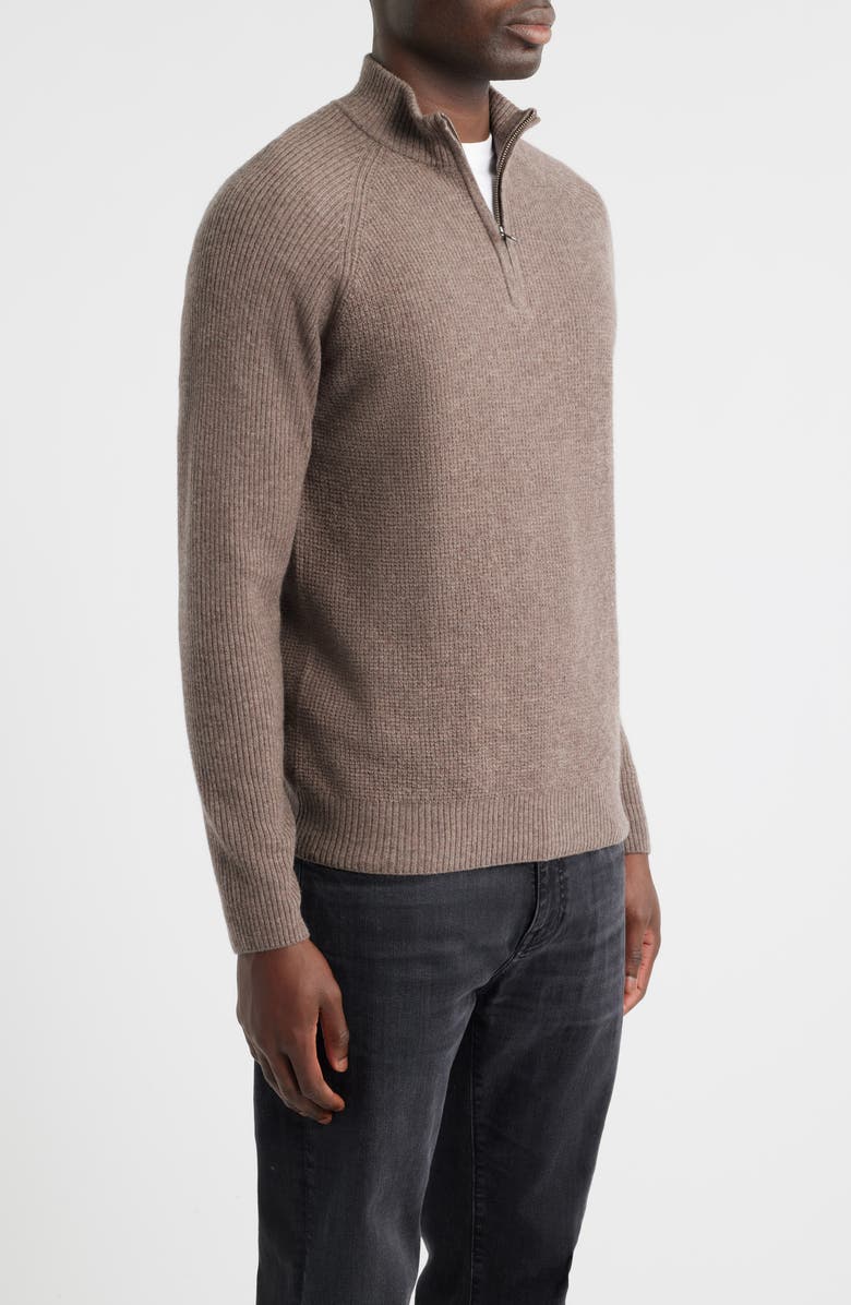 Rails Stark Merino Wool Quarter Zip Sweater, Alternate, color, Brown Melange