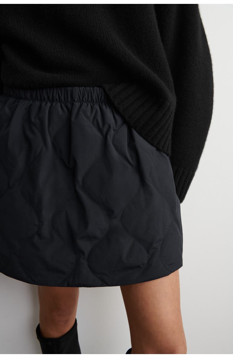 COS Quilted Down Mini Skirt, Alternate, color, Navy