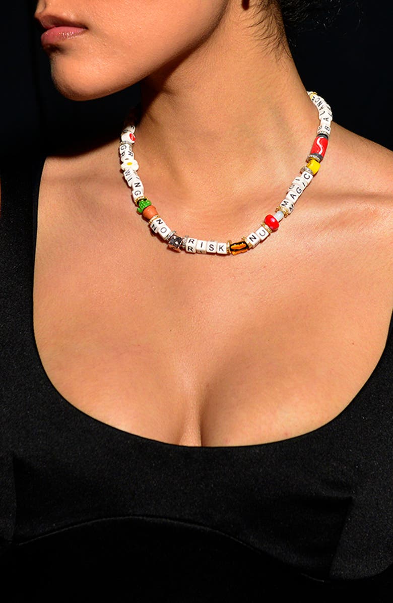 Venessa Arizaga No Risk, No Magic Necklace, Alternate, color, White