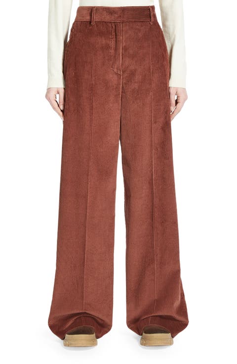Tania Wide Leg Cotton Corduroy Pants