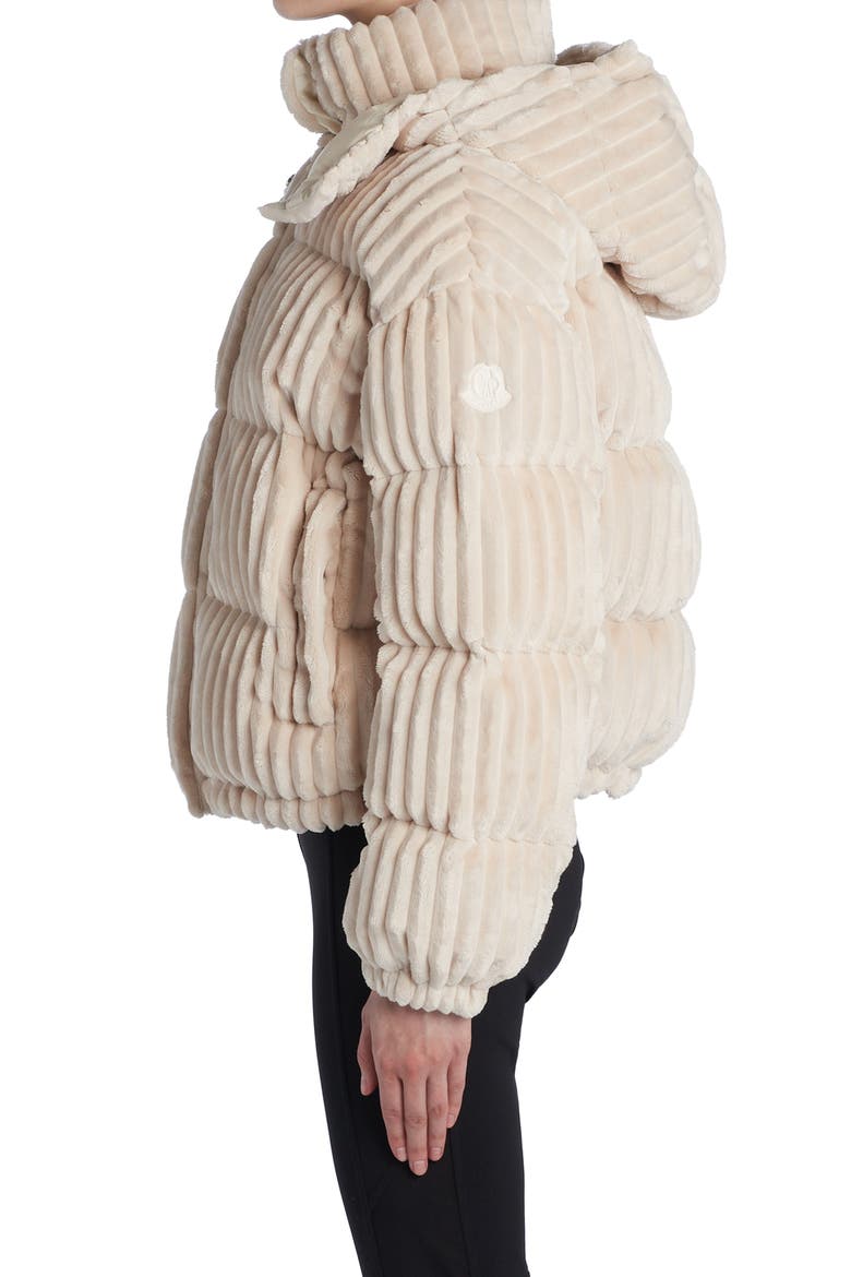 Daos Water Resistant Corduroy Hooded Down Puffer Jacket, Alternate, color, NATURAL