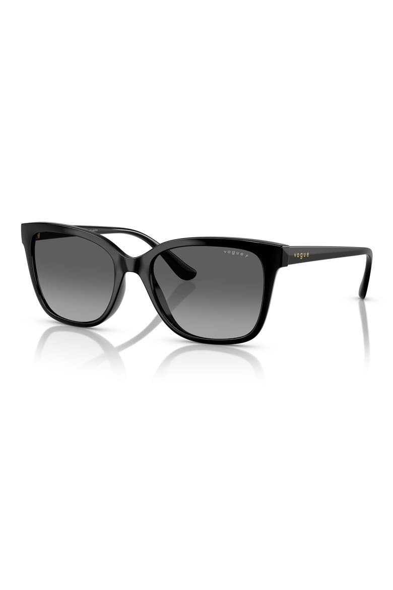 54mm Gradient Polarized Pillow Sunglasses, Alternate, color, BLACK
