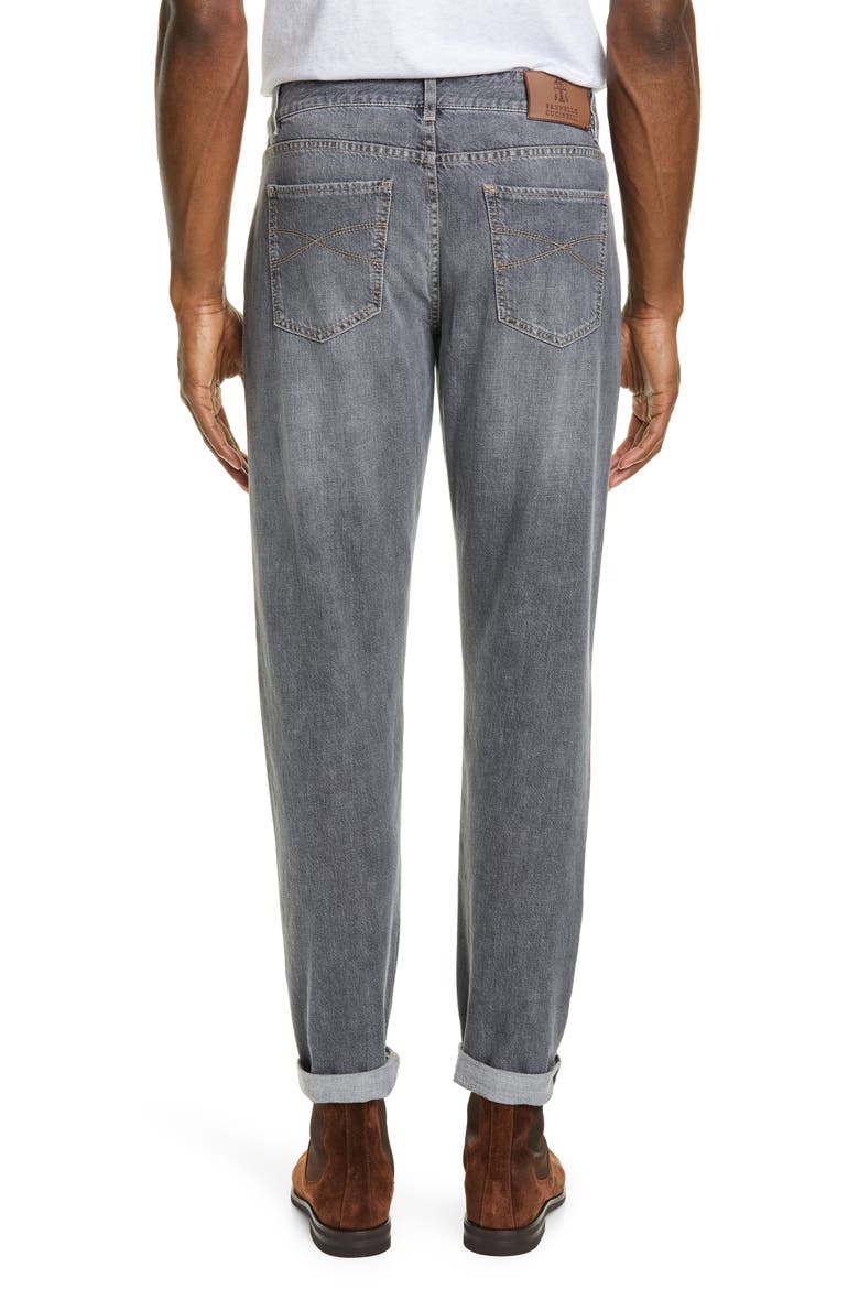 Brunello Selvedge Denim Jeans, Alternate, color, DARK WASH DENIM
