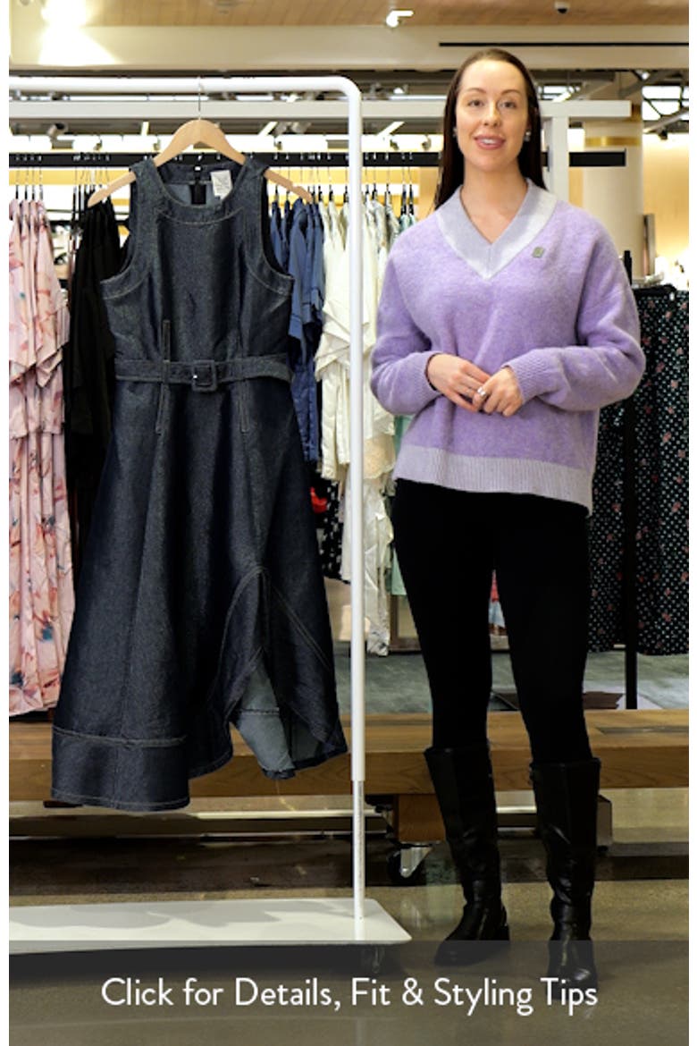 Zelda Sleeveless Belted Cotton Blend Denim Dress video