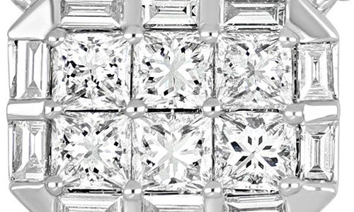 Bony Levy Mika Diamond Small Square Pendant Necklace In Metallic