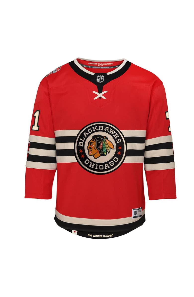 Outerstuff Youth Taylor Hall Red Chicago Blackhawks 2025 NHL Winter Classic Premier Player Jersey, Alternate, color, 