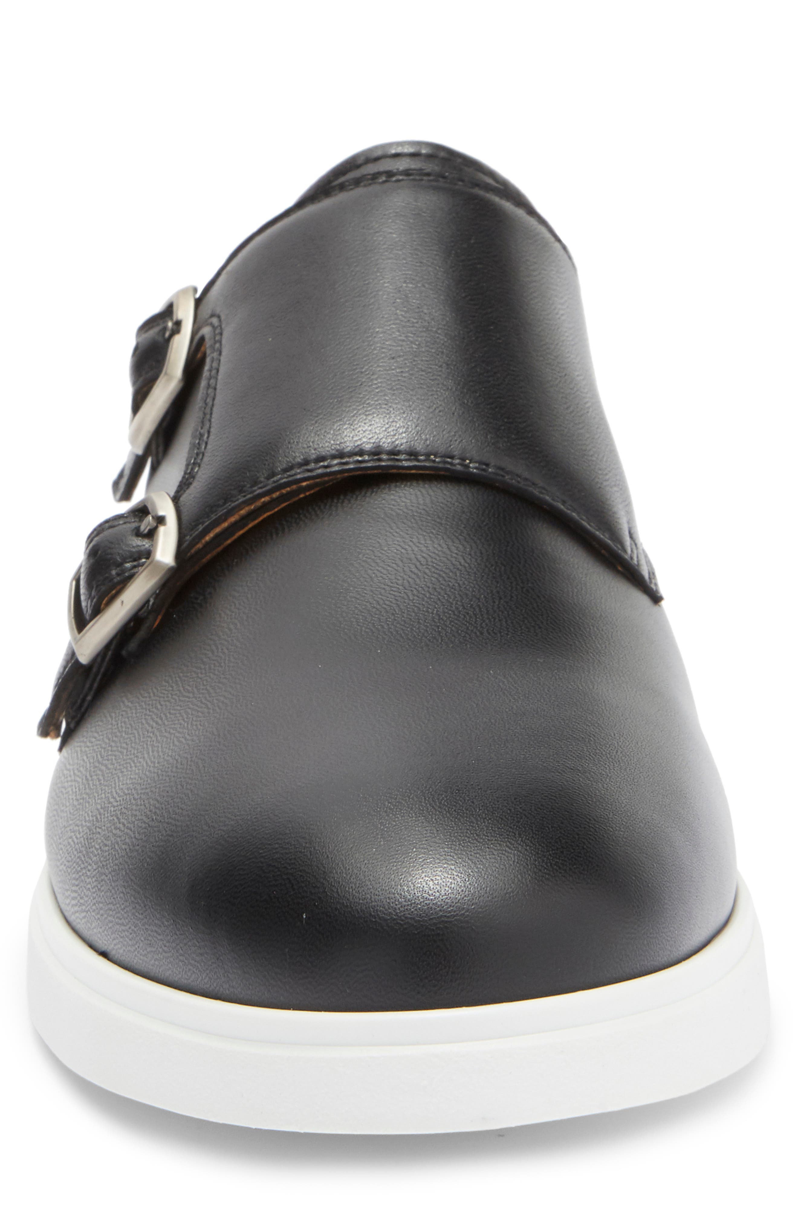 Magnanni Lobo Double Monk Sneaker, Alternate, color, Black