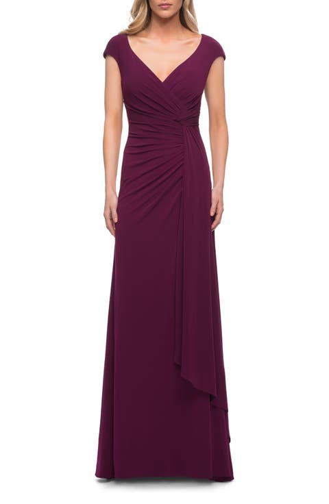 Jersey Dress with Knot at Waist and Short Sleeves