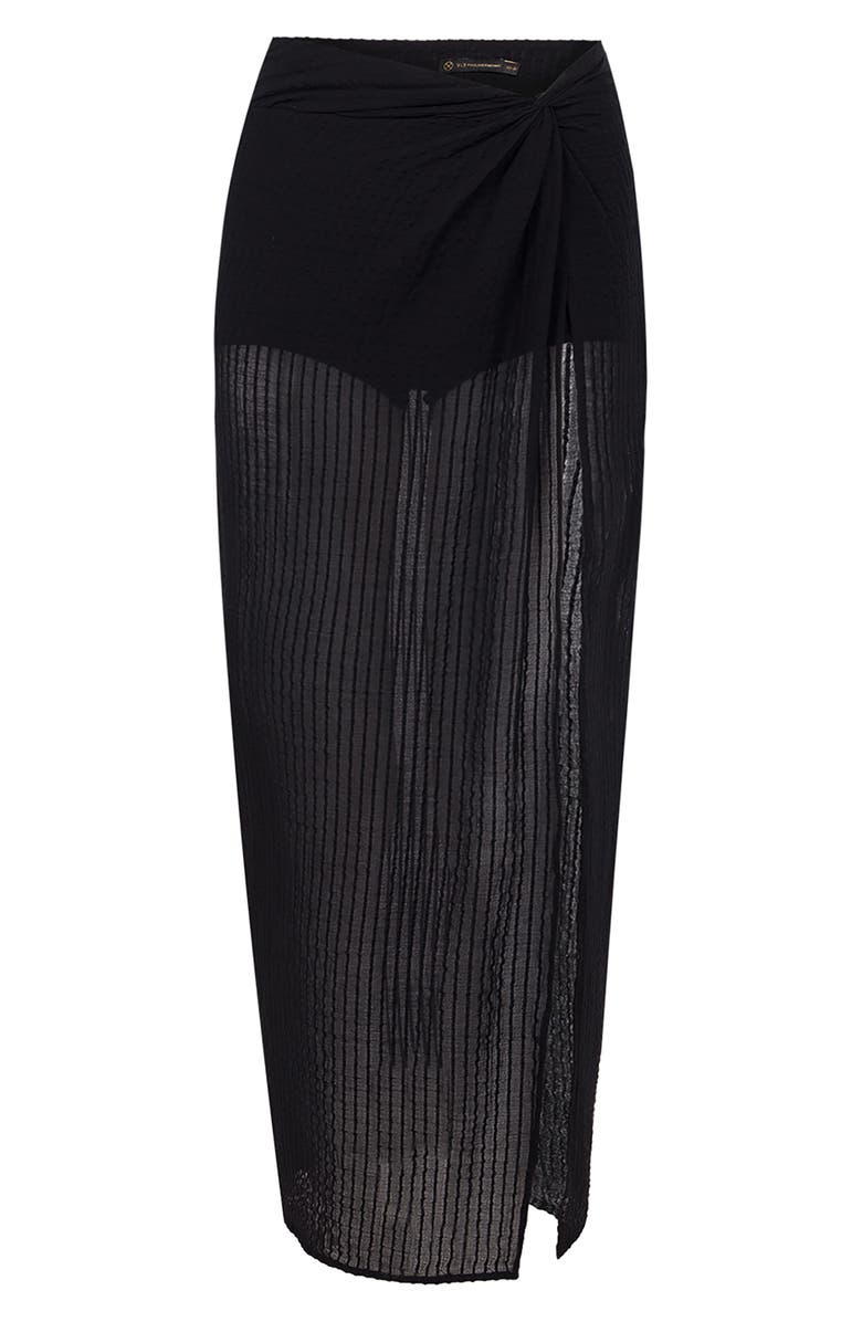 ViX Paula Hermanny Eug Cover-Up Midi Skirt, Main, color, Black