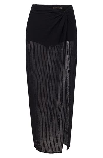 Vix Paula Hermanny Eug Cover-up Midi Skirt In Black