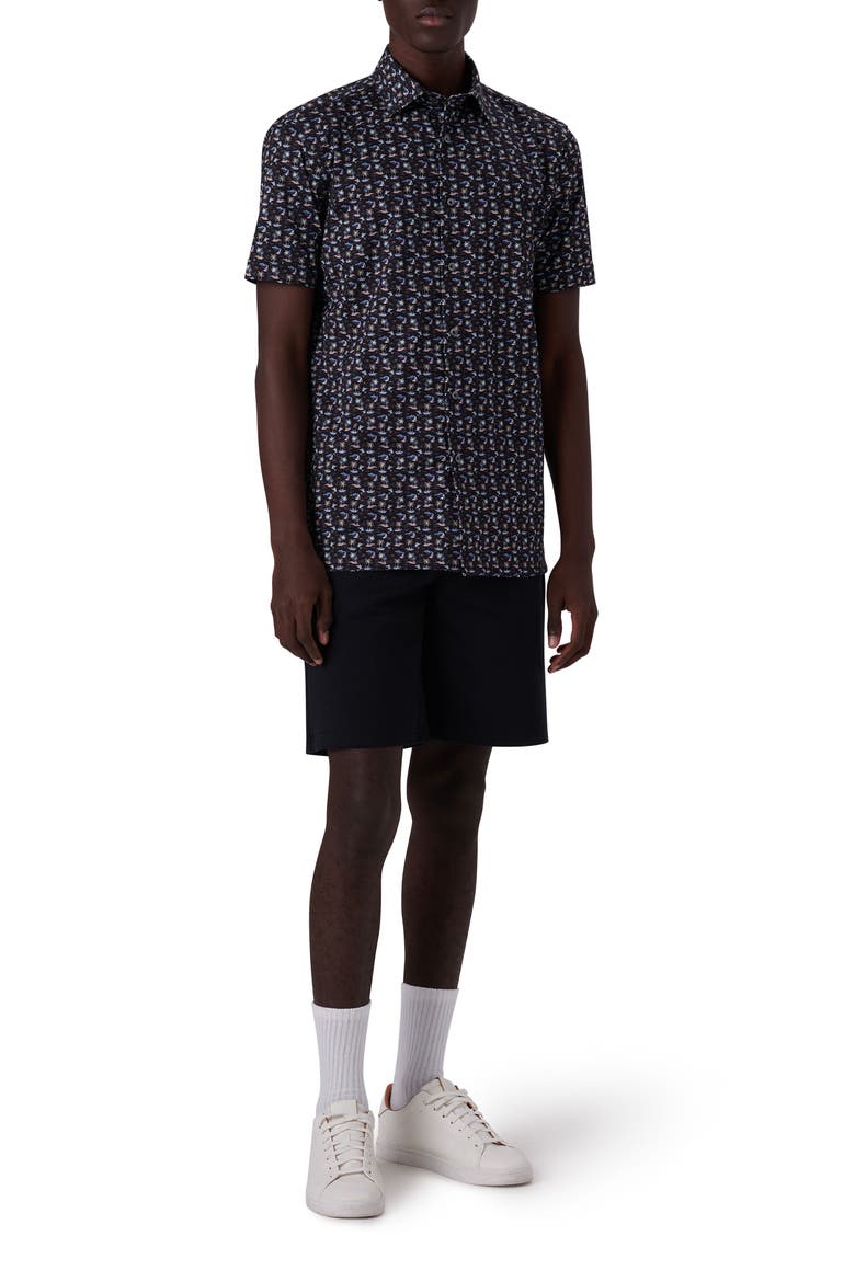 Milo OoohCotton® Short Sleeve Button-Up Shirt, Alternate, color, MIDNIGHT