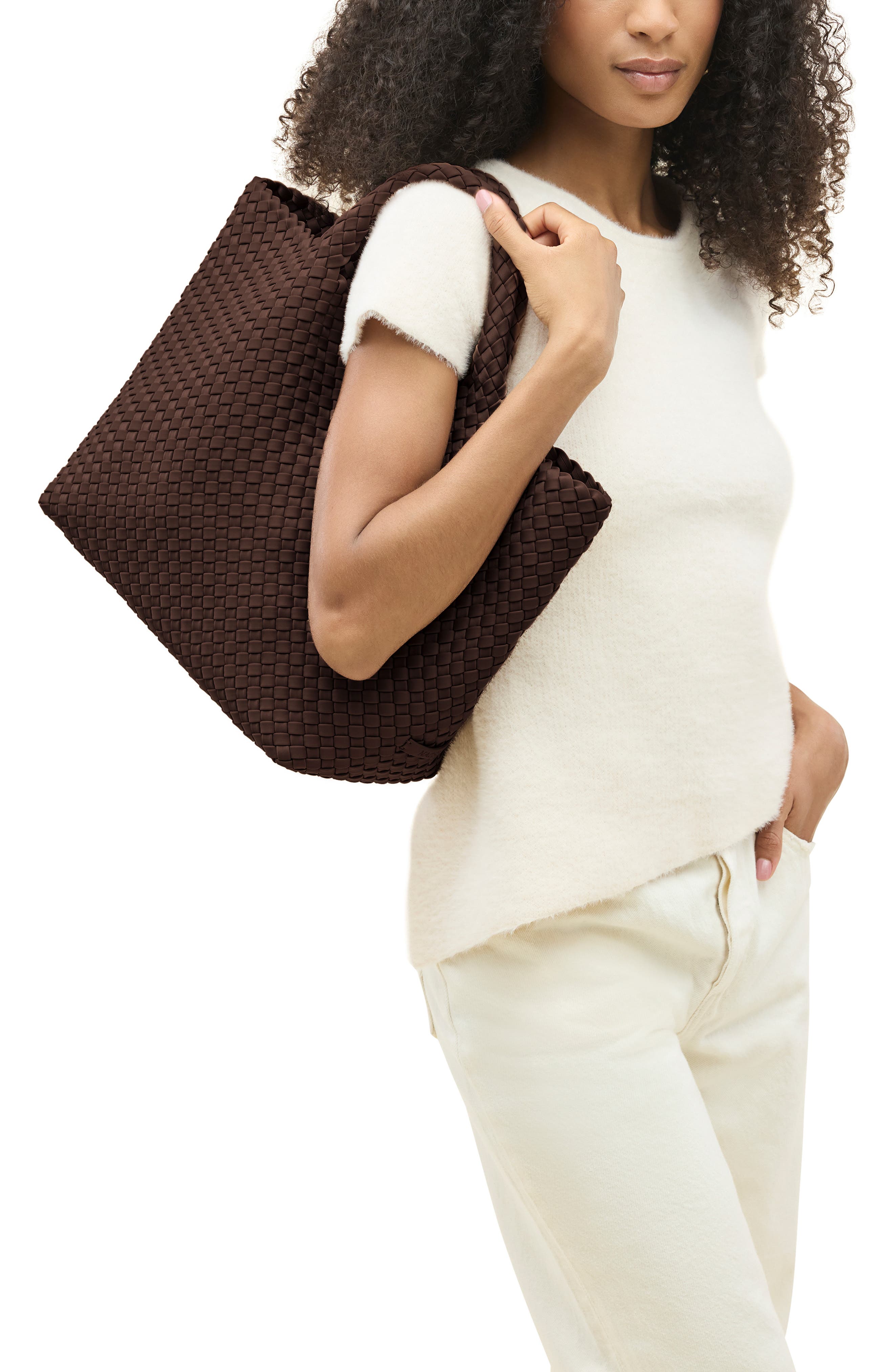 NAGHEDI St. Barths Medium Tote, Alternate, color, Mocha