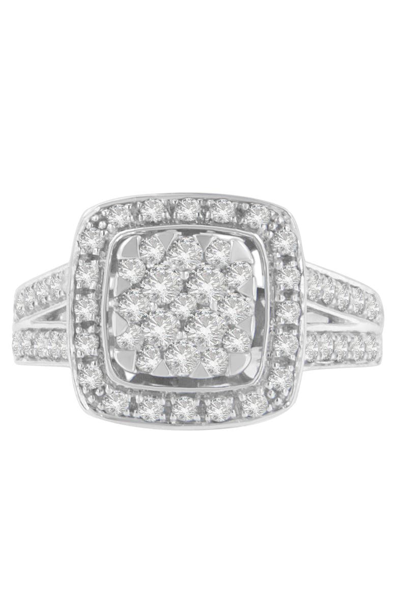 Haus of Brilliance 10K White Gold 1.0 Cttw Diamond Cluster Ring, Main, color, White Gold