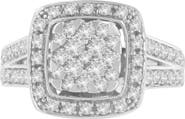 Haus of Brilliance 10K White Gold 1.0 Cttw Diamond Cluster Ring