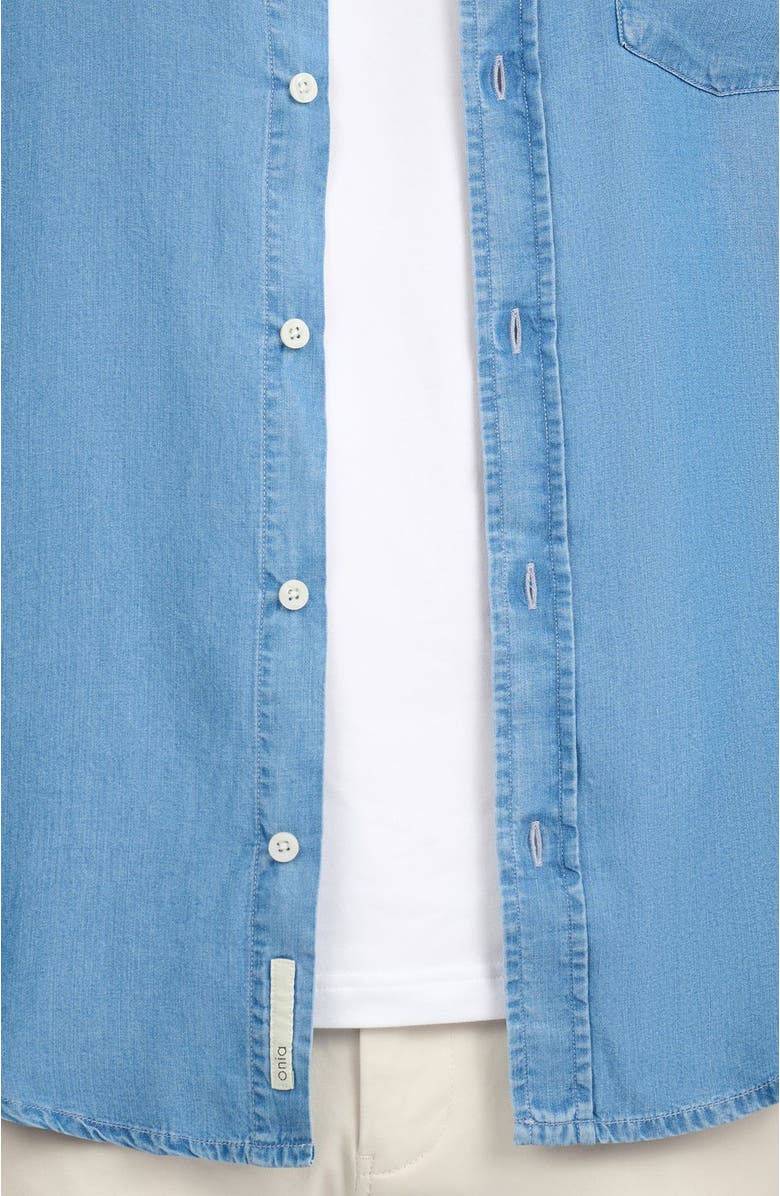 Onia Denim Chambray Long Sleeve Shirt, Alternate, color, Medium Chambray