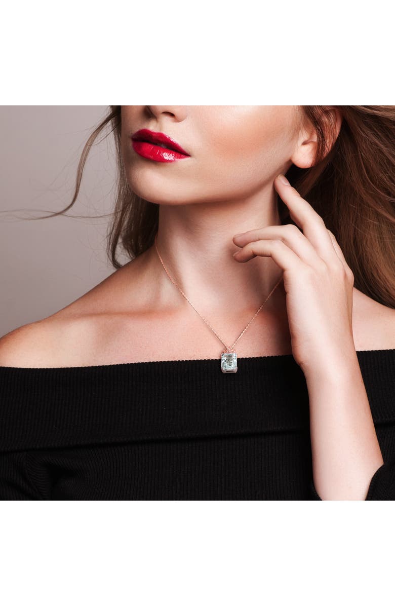 Julianna B. Aquamarine & Morganite Drop Necklace, Alternate, color, Aquamarine