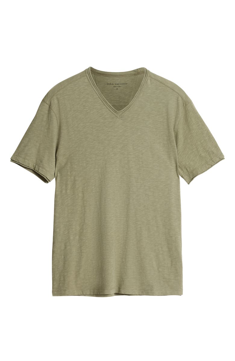 John Varvatos Miles Raw Edge Slub V-Neck T-Shirt, Alternate, color,