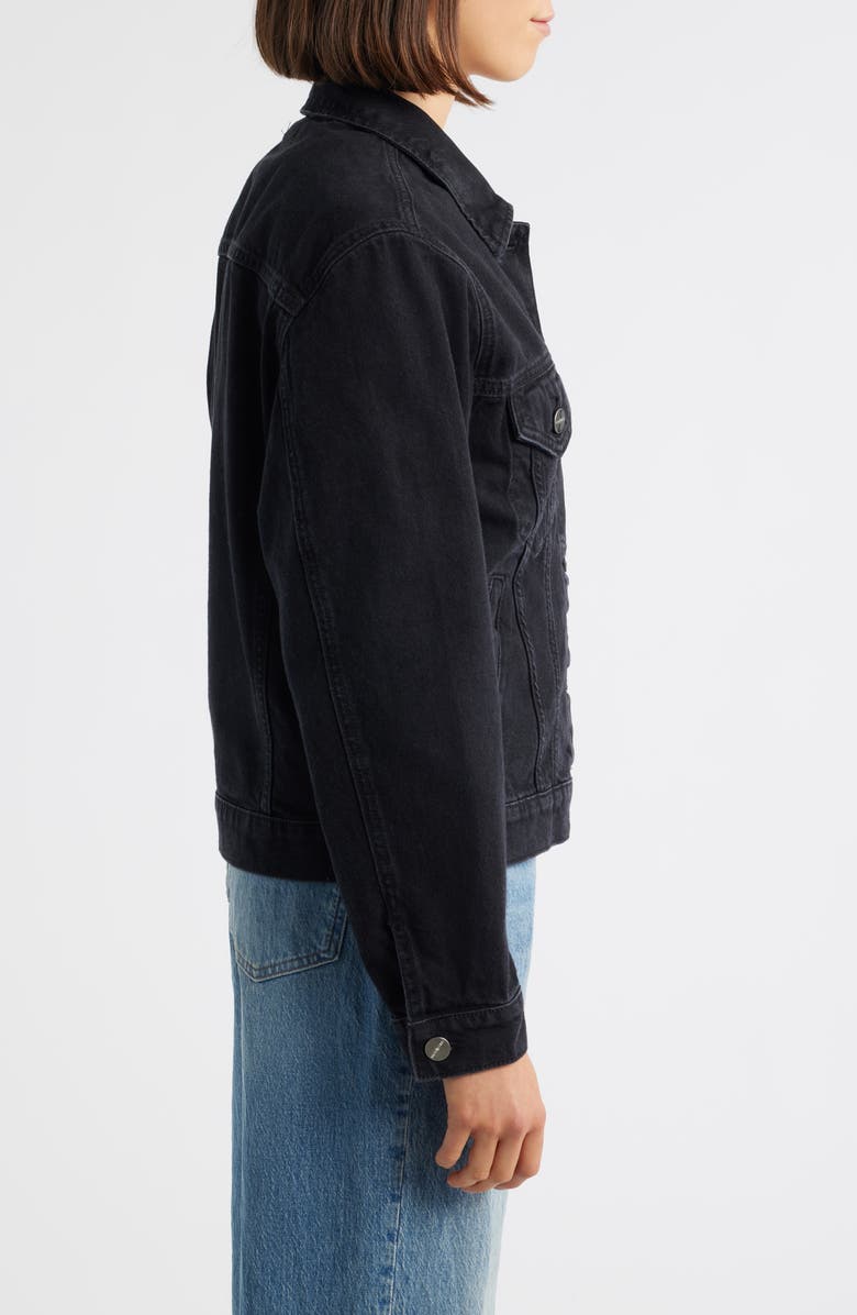 Mavi Jeans Ruby Denim Trucker Jacket, Alternate, color, Dark Smoke Icon