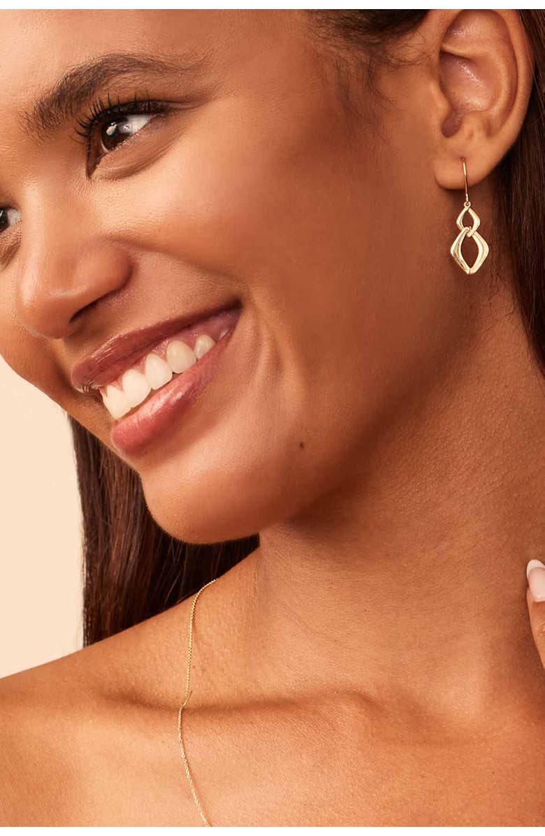 Oradina 14K Yellow Gold Dream Link Drop Earrings, Alternate, color, 