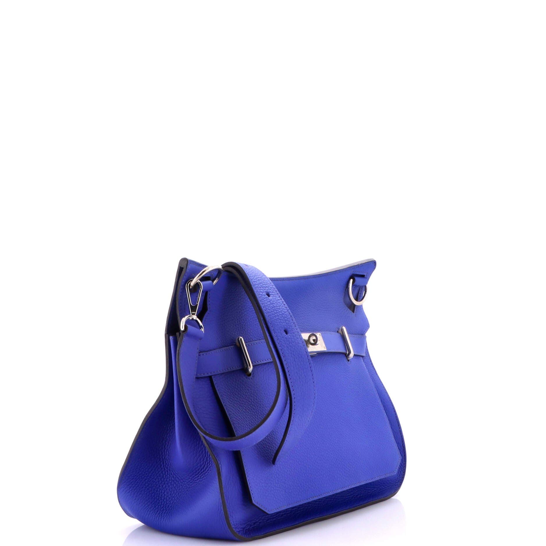 Pre-Owned Hermes Jypsiere Bag Clemence 34, Alternate, color, Bleu Electrique