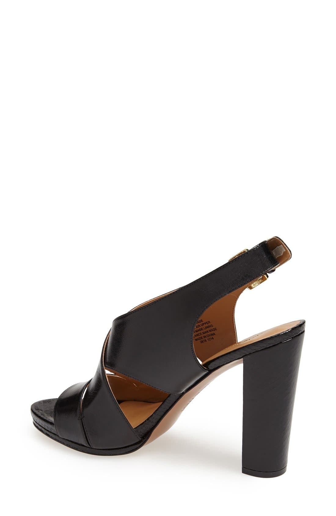 'Wade' Leather Sandal, Alternate, color, BLACK LEATHER