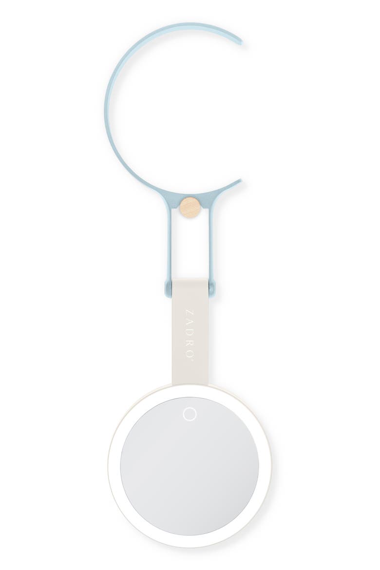 Multi-Position Lighted Travel Hand Mirror with 10X/1X Magnification, Alternate, color, Neutral/French Blue