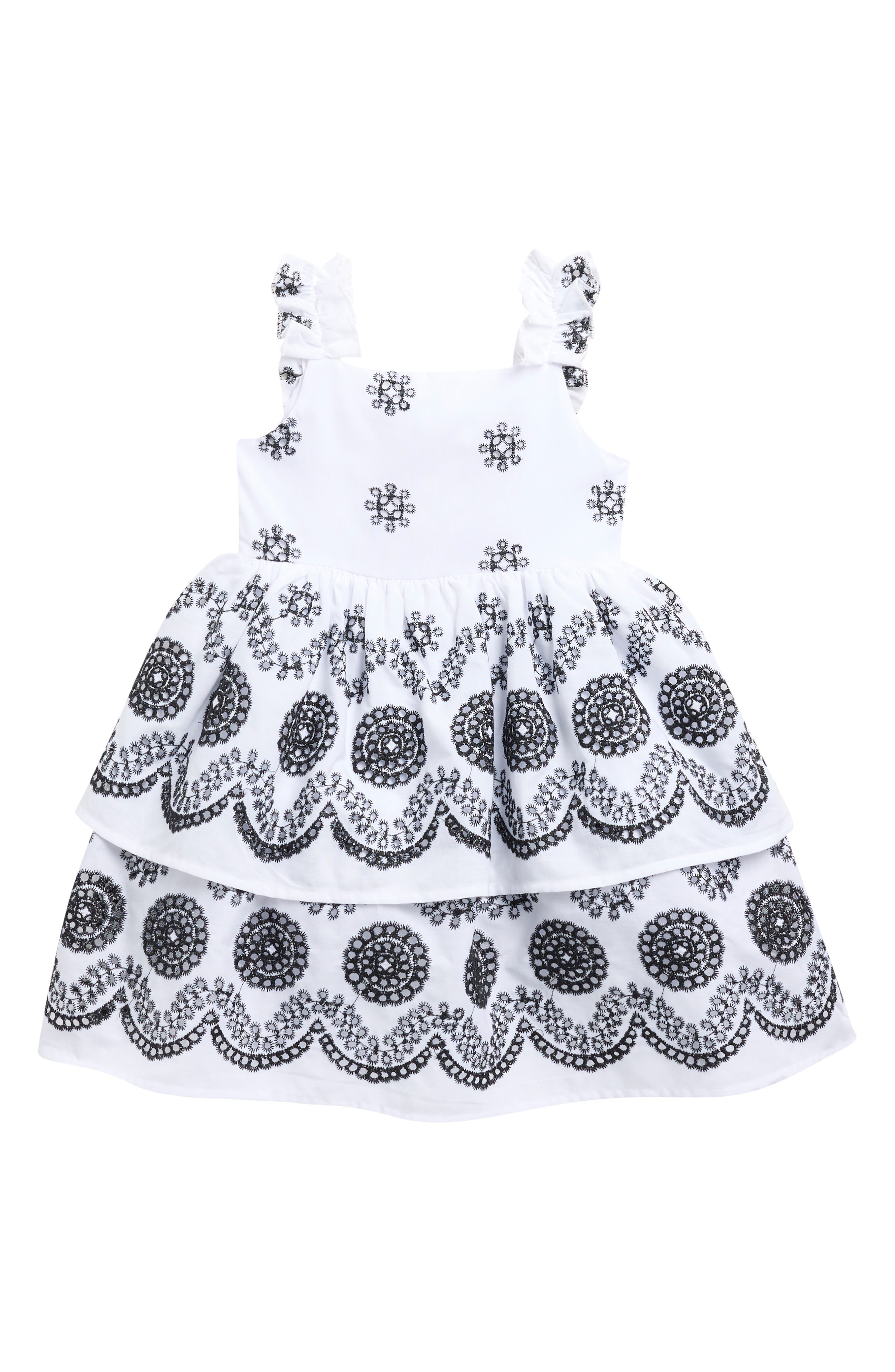 BLUEBERRY Kids' Tiered Embroidered Eyelet Sundress