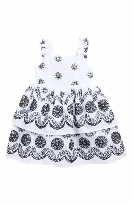 BLUEBERRY Kids' Tiered Embroidered Eyelet Sundress