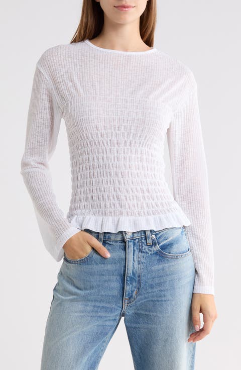 Bradly Shirred Crewneck Top