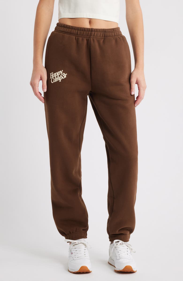 HAPPY CAMP3R Puff Series Core Logo Cotton Blend Joggers, Main, color, Chestnut Brown