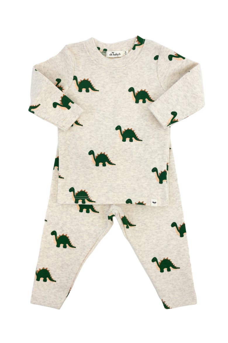Dinosaur Print Two Piece Set, Alternate, color, Malt