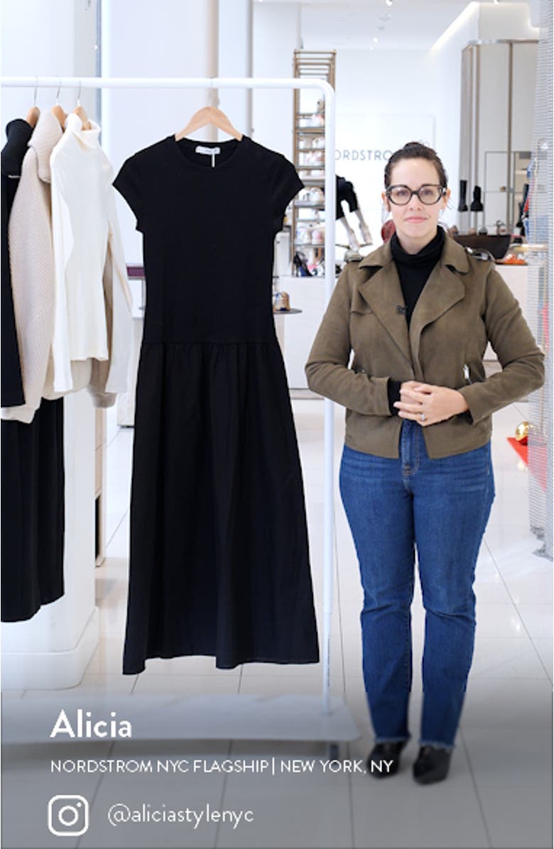 Mixed Media Fit & Flare T-Shirt Dress, sales video thumbnail