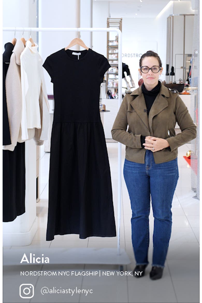 Mixed Media Fit & Flare T-Shirt Dress video