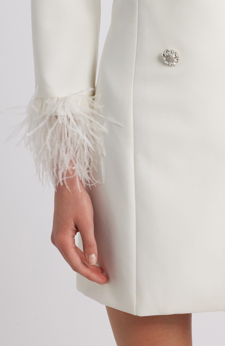 LIKELY Gloria Feather Double Breasted Long Sleeve Blazer Minidress, Alternate, color,