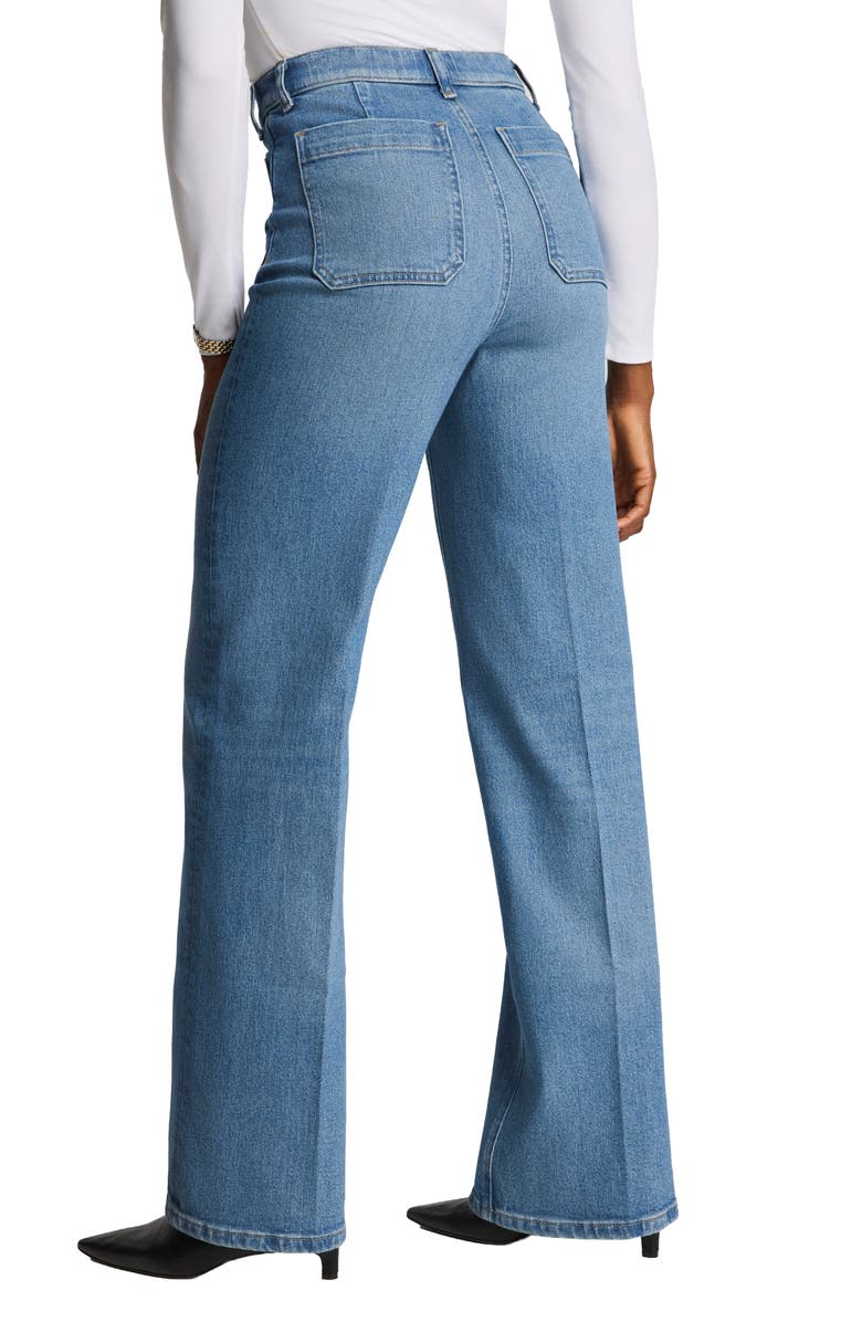 SPANX<sup>®</sup> SPANXshape<sup>™</sup> Authentic 360 Patch Pocket Easy Flare Jeans, Alternate, color, 