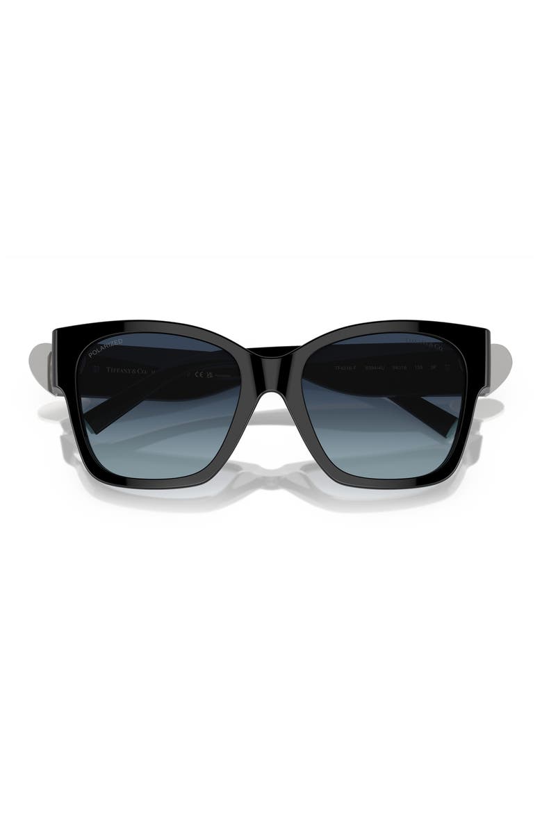 54mm Gradient Polarized Square Sunglasses, Alternate, color, BLACK