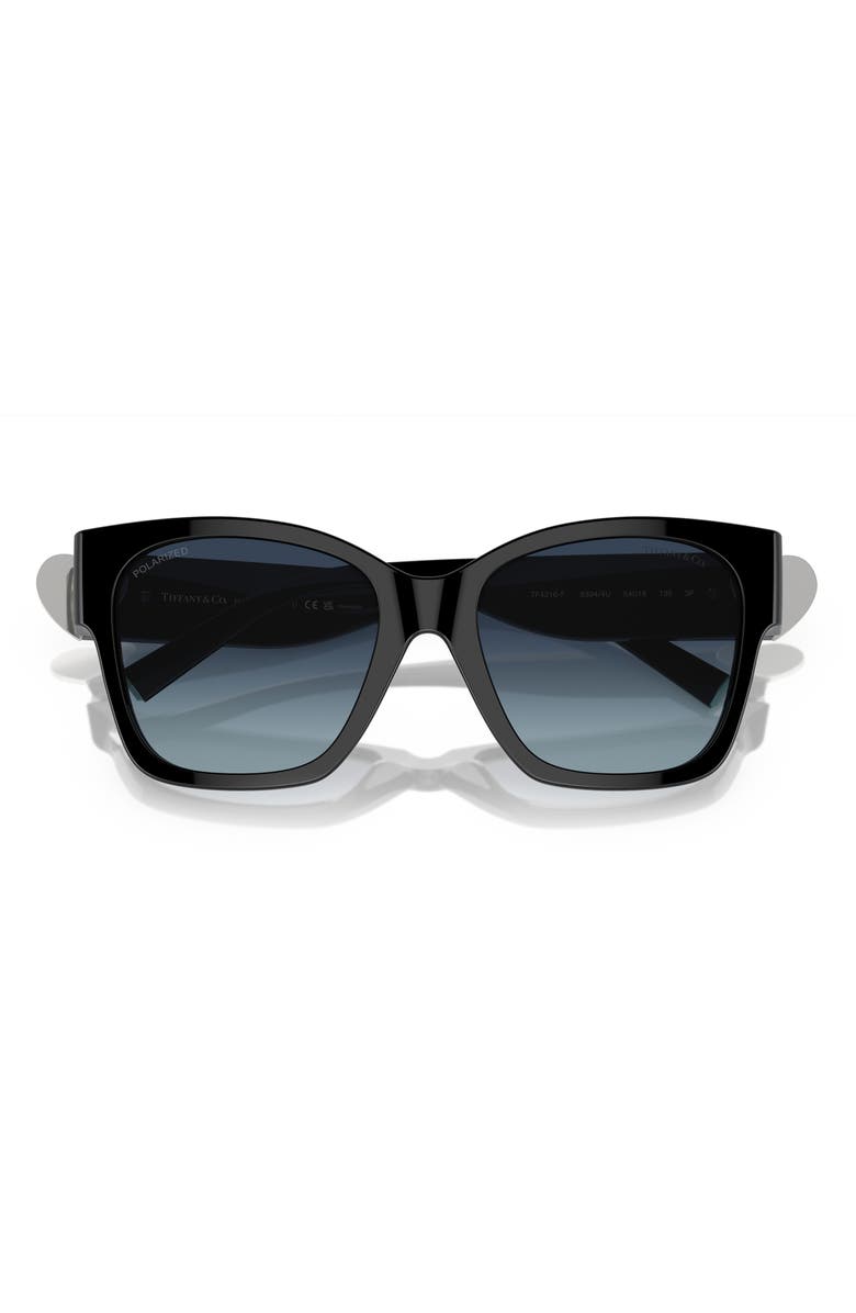 Tiffany & Co. 54mm Gradient Polarized Square Sunglasses, Alternate, color, Black
