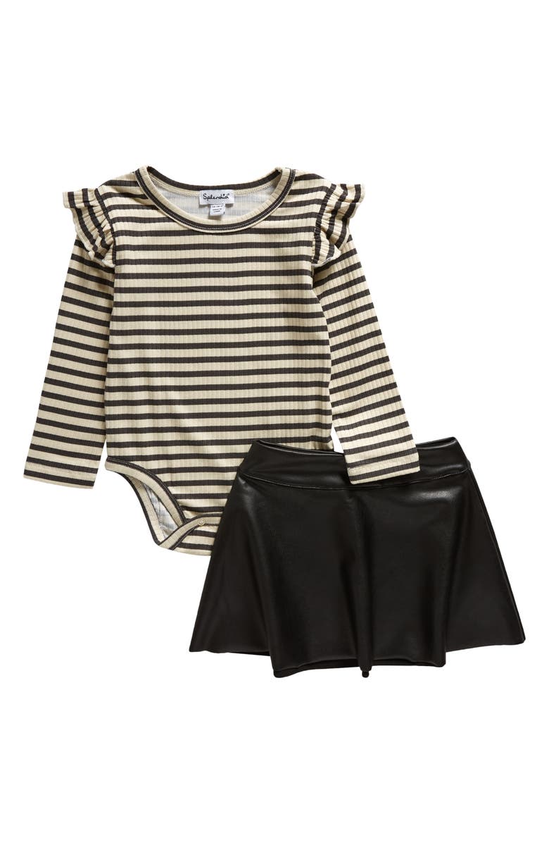 Splendid Stripe Bodysuit & Skirt Set, Main, color,