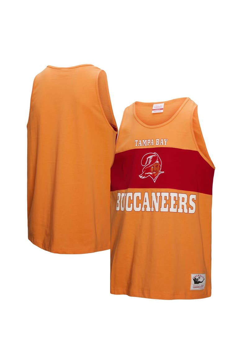 Men's Mitchell & Ness Orange Tampa Bay Buccaneers Retro Colorblock Tank Top, Alternate, color, Orange