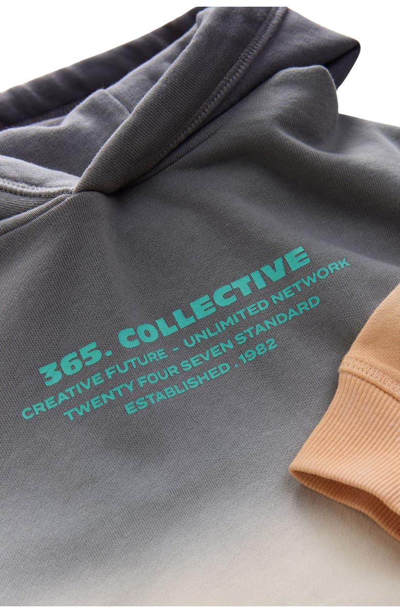 NEXT Kids' Tricolor Ombré Hoodie, Alternate, color, Grey/Neutral/Orange