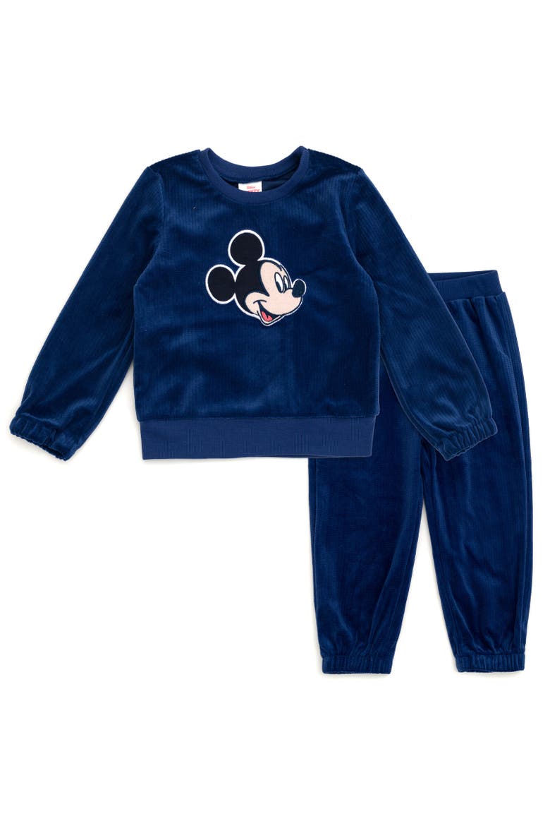 Velour Sweatshirt & Pants Set, Main, color, Mickey Mouse Blue