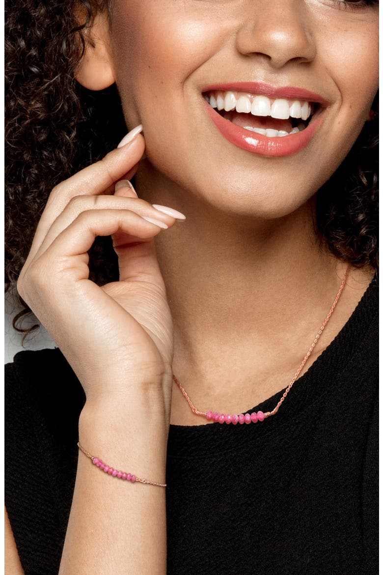 Pink Tourmaline Beaded Necklace & Bracelet Set, Alternate, color, PINK